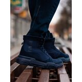 Ombre Men's ankle sneaker boots with sculpted sole - navy blue | Shoptok.si