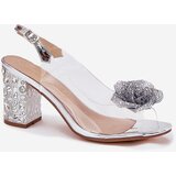 S. BARSKI Transparent Heels With Crystals And Decoration D&A | Shoptok.si