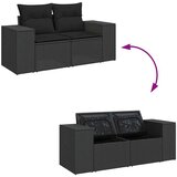 vidaXL Vrtna sedežna garnitura 6-delna z blazinami črna poli ratan | Shoptok.si