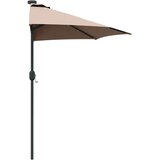  Vrtni suncobran Sivo-smeđa 294 x 150 x 223 cm Poliester i čelik | shoptok.hr
