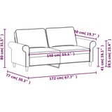  Dvosjed od tkanine tamnosivi 140 cm | shoptok.hr