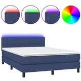 The Living Store Box spring postelja z vzmetnico LED modra 140x190 cm blago - Box Spring Postelja, (21503892) | Shoptok.si