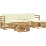  Set vanjskih sofa 6 pcs Bijela i krem 59 x 59 x 37 cm Poliester | Eponuda.com