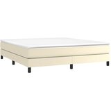  Okvir za krevet s oprugom krem 160x200 cm od umjetne kože | shoptok.hr