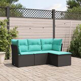 vidaXL 4-dijelni set vrtnih sofa od poliratana s jastucima crni | shoptok.hr