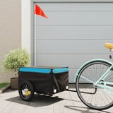 vidaXL Teretna prikolica za bicikl crno-plava 30 kg željezna cijene