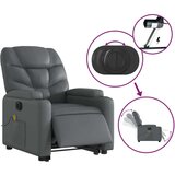 vidaXL Električni masažni naslonjač na podizanje od umjetne kože siva | shoptok.hr