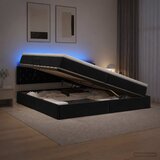  LED krevet za pohranu s madracem Crna 200 x 200 cm Baršun | shoptok.hr