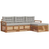  Set vanjskih sofa Prirodna i svijetlo siva 254 x 162,5 x 73 cm | shoptok.hr