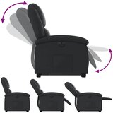  Električni naslonjač na podizanje od prave kože crni | shoptok.hr
