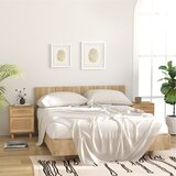 The Living Store Nočna omarica 2 kosa rjava trdna borovina in naravni ratan - Nočna Omarica, (21433430) | Shoptok.si