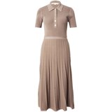 Michael Kors Pletena obleka 'FIT N FLARE' mokka | Shoptok.si