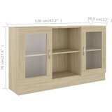 vidaXL Vitrina boja hrasta sonome 120 x 30,5 x 70 cm od iverice | shoptok.hr