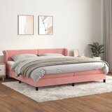 The Living Store Box spring postelja z vzmetnico roza 200x200 cm žamet - Box Spring Postelja, (21489708) | Shoptok.si