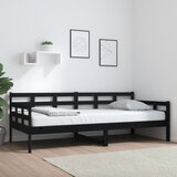 The Living Store Dnevni ležaj od masivne borovine crni 90 x 200 cm | shoptok.hr