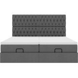 vidaXL Otomanski posteljni okvir z vzmetnicami siv 200x200 cm blago | Shoptok.si