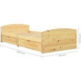  Okvir kreveta s 2 ladice od masivne borovine 90 x 200 cm | Eponuda.ba