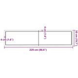 Stolna ploča tamnosmeđa 220x50x(2-4) cm obrađeni masivni hrast | shoptok.hr