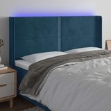  LED uzglavlje tamnoplavo 203 x 16 x 118/128 cm od tkanine | shoptok.hr