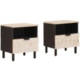  Nočna omarica 2 pcs Bela 40 x 33 x 46 cm Masiven les manga, (5000107147) | Shoptok.si