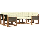 vidaXL Zunanja garnitura za sedenje z blazino 6 pcs Naravna in smetana, (5000279579) | Shoptok.si