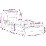  Krevet s madracem sivi 90 x 200 cm od umjetne kože | shoptok.hr