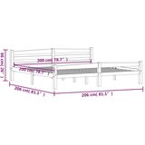  Za krevet od masivne borovine bijeli 200 x 200 cm | shoptok.hr