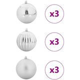 vidaXL Set božičnih okraskov 9 pcs srebrna | Shoptok.si