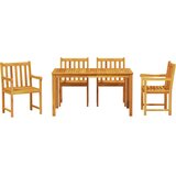 Vrtni set za objed 5 kom. Smeđa Čvrsto drvo akacije 140 x 80 x 74 cm | Shoptok.si