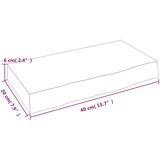  Stenska polica temno rjava 40x20x6 cm trdna hrastovina | Shoptok.si
