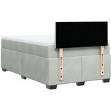 vidaXL Box spring postelja z vzmetnico svetlo siva 120x200 cm žamet | Shoptok.si
