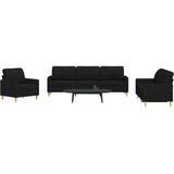 vidaXL 3-dijelni set sofa crni od tkanine | shoptok.hr