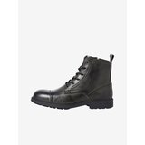 Jack & Jones Black Men's Leather Winter Ankle Boots Howard - Men