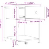 vidaXL Nočna omarica Dimljeni hrast 42 x 41 x 56 cm Konstruiran les | Shoptok.si