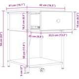 vidaXL Noćni ormar Dimljeni hrast 42 x 41 x 56 cm Konstruirano drvo | shoptok.hr
