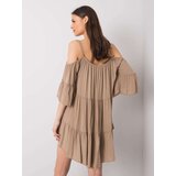 Och Bella Dress-TW-SK-BI-80840.20-dark beige | shoptok.hr