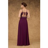 Carmen Plum Halter Sequined Long Evening Dress. | ePonuda.com