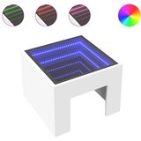 Maison Chic Klubska mizica - kavna mizica - Nizka mizica z neskončnimi LED bela 40x40x30 cm, (21752176) Cene