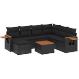  8-dijelni set vrtnih sofa od poliratana s jastucima crni | shoptok.hr
