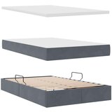 vidaXL Krevet s prostorom za pohranu s LED-om Tamno siva 120 x 200 cm | shoptok.hr