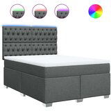 vidaXL Box spring postelja z vzmetnico temno siva 140x200 cm blago | Shoptok.si