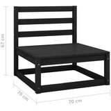  Vrtna sedežna garnitura 6-delna črna trdna borovina, (20975104) | Shoptok.si