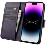 ICARER 2v1 usnjena preklopna torbica za iPhone 14 Pro Anti-RFID denarnica temno vijolična, (21522184) | Shoptok.si
