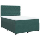 vidaXL Krevet s oprugama i madracem tamnozeleni 140x190 cm baršunasti | shoptok.hr