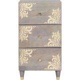 vidaXL Ormarić / Komoda s ladicama Siva i zlatna 40 x 33.5 x 75 cm | shoptok.hr