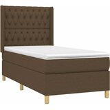  Krevet s oprugama i madracem tamnosmeđi 100 x 200 cm od tkanine | shoptok.hr