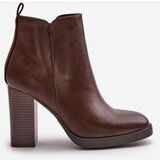 Boto Insulated Women's Heeled Boots Eco Leather Dark Brown Teresine | ePonuda.com