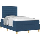 vidaXL Box Spring postelja z vzmetnico modra 120x200 cm tkanina, (22051683) Cene