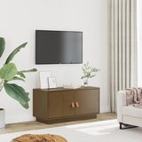 TV ormarić smeđa boja meda 80 x 34 x 40 cm od masivne borovine | shoptok.hr