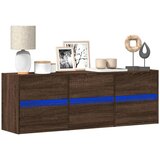 Maison Chic Stenska TV omarica - TV stojalo - Televizijska omarica z LED lučkami rjavi hrast 130x31x45 cm, (21700163) | Shoptok.si